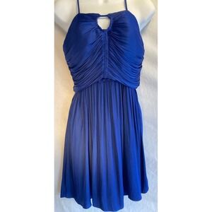 House of Harlow 1960 Dress XS Blue Mini Sleeveless Ruched‎ Halter